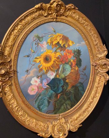 important pair of pastels XIX° in their gilded frame