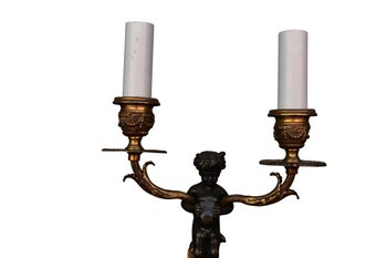 Bougeoir Louis XVI En Bronze Doré Et Patine