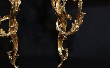 Paire d'appliques Louis XV Epoque XVIIIème siècle 