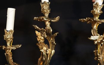 Paire d'appliques Louis XV Epoque XVIIIème siècle 