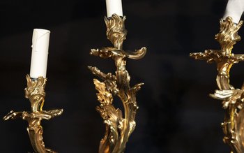 Paire d'appliques Louis XV Epoque XVIIIème siècle 