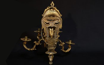 Paire d'applique en bronze ciselé doré  XIXème siècle  Signées H. Picard