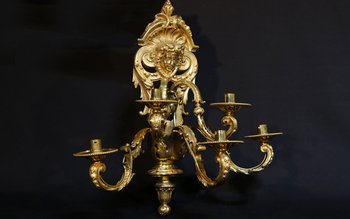 Paire d'applique en bronze ciselé doré  XIXème siècle  Signées H. Picard
