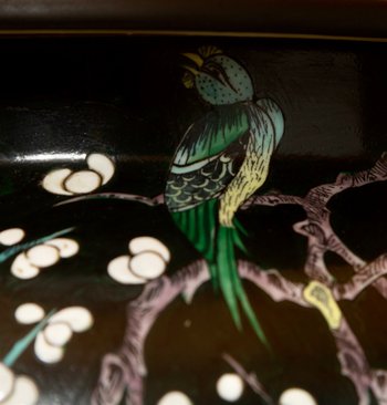 Large ceramic table lamp with Japanese design