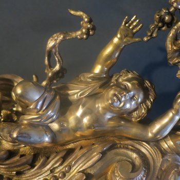 Importante pendule rocaille en bronze, XIX° siècle