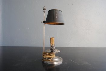 Lampada da borsa dell'acqua calda in stile impero XIX secolo in metallo argentato