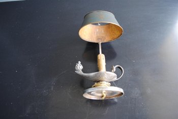 Lampada da borsa dell'acqua calda in stile impero XIX secolo in metallo argentato