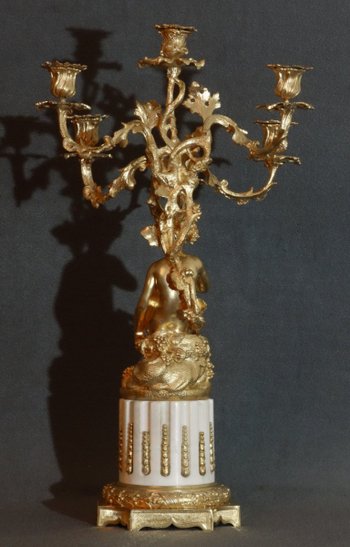 Pair Of Large Candelabras Showing Daphnis And Chloe Nineteenth"