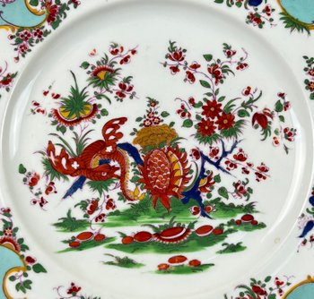 A c. 1820-30 Chamberlain Worcester "Jabberwocky" pattern porcelain plate.#2