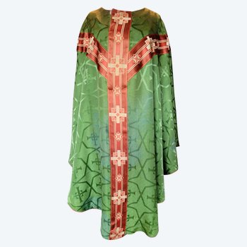 Chasuble art-déco en damas, époque milieu XXe siècle