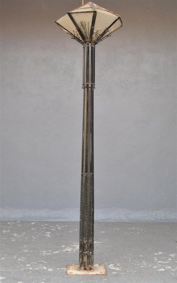 Lampadaire En Fer Forgé 1930 Art Déco
