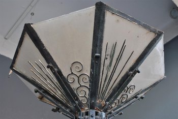 Lampadaire En Fer Forgé 1930 Art Déco