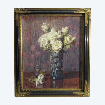 White roses in a vase