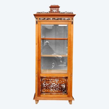 Vitrine Indochinoise 1900 Panneau Incrusté De Nacre