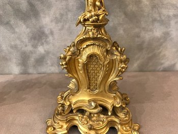 Pair Of Louis XV Napoleon III gilt bronze candelabra