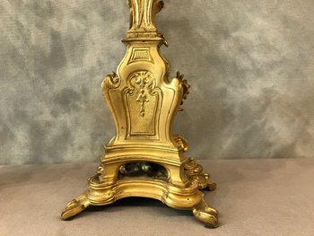 Pair Of Louis XV Napoleon III gilt bronze candelabra