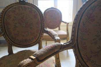 Salon En Bois Sculpté Et Doré De Style Louis XVI Napoléon III