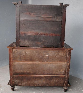 Credenza Due Corpo Stretto In Noce Diciottesima Volta