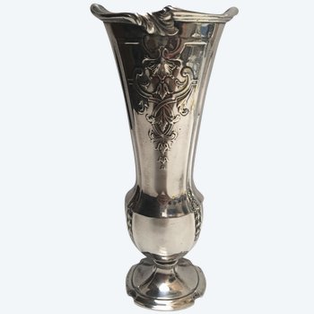 Silberne Metallvase von CHRISTOFLE 1900