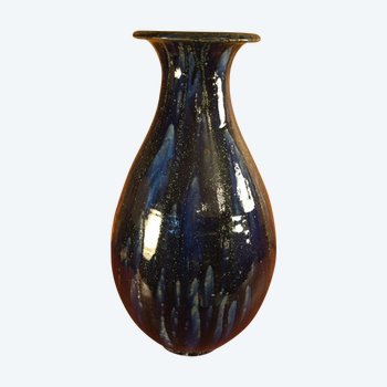 Blue Ceramic Vase By Roger Guerins