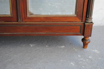 Mobiletto in stile Luigi XVI in mogano e ottone, fine Ottocento