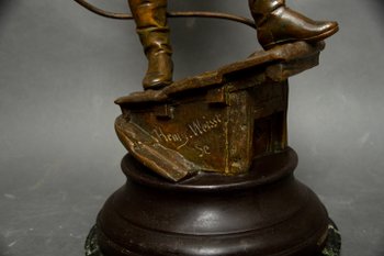 Grande statua del pompiere di Henry Weiss della fine del XIX secolo