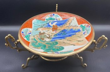 PLATE KUTANI MOUNTED BRONZE