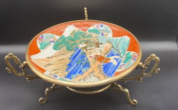 PLATE KUTANI MOUNTED BRONZE