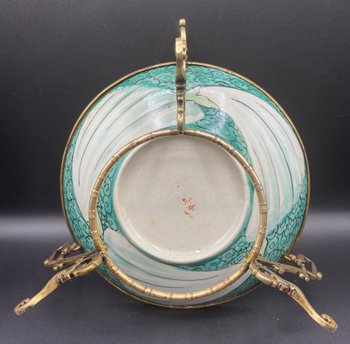 PLATE KUTANI MOUNTED BRONZE