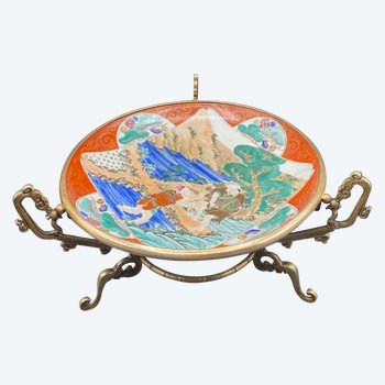 PLATE KUTANI MOUNTED BRONZE