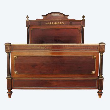 Louis XVI Style Bed In Mahogany And Brass Late Nineteenth