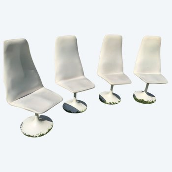 4 Chaises Vintage Pied Tulipe