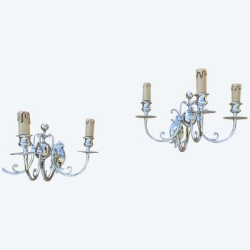 Paire d'Appliques Maison Charles Et Fils