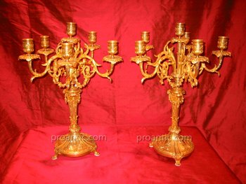 Coppia di candelabri d'epoca Napoleone III