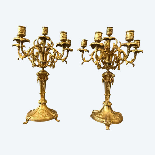 Coppia di candelabri d'epoca Napoleone III