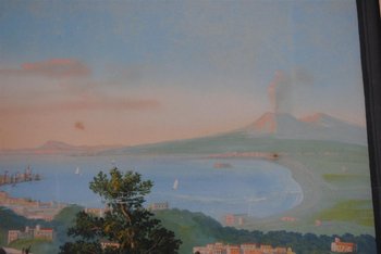 Italian gouache Castellama Da Monte Coppola XIXth