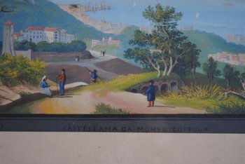 Italian gouache Castellama Da Monte Coppola XIXth