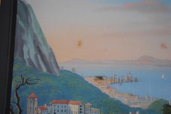 Italian gouache Castellama Da Monte Coppola XIXth