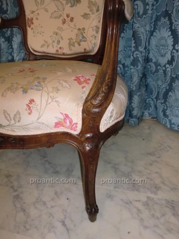 Paire De Fauteuils Louis XV 19ème