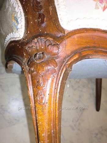 Paire De Fauteuils Louis XV 19ème