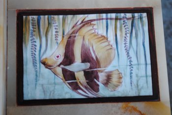 Pendulum Art Deco Onyx And Portor Marble With Fish 1930