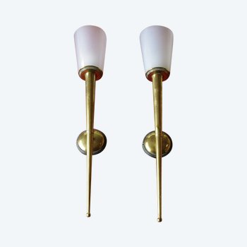 Coppia di applique in ottone circa 60