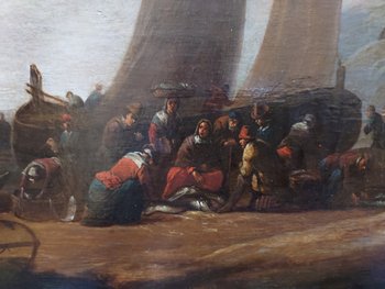 Sale of fish on the beach of Scheveningen