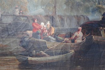 Peinture Scène Lacustre Par Héroult (1802-1853) XIXème