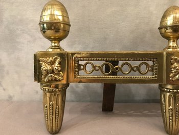 Antique Louis XVI bronze andirons