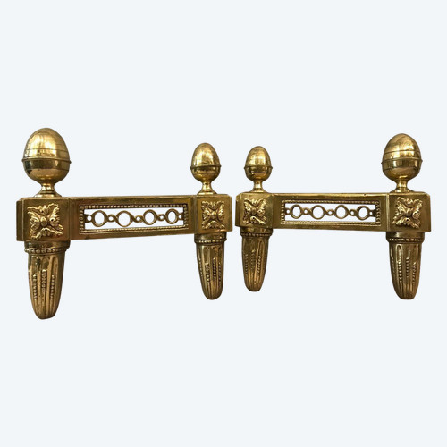 Antique Louis XVI bronze andirons