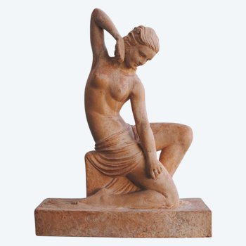 Dyane Chasseresse Terracotta Firmato Chiparus Edizioni 1930 Reveyrollis Paris