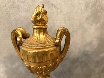 Chenets anciens En Bronze d'époqueTransition 18ème