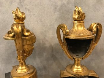 Chenets anciens En Bronze d'époqueTransition 18ème