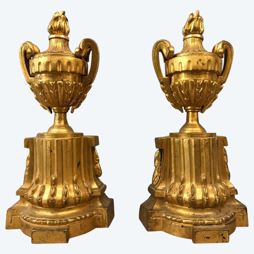 Chenets anciens En Bronze d'époqueTransition 18ème